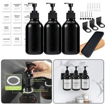 500 ml Handseifenspender mit wasserdichten Etiketten, Badezimmer, Küche, Shampoo, Duschgel, Pumpflasche, Flüssigkeitsbehälter, Wandmontage