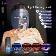 Hello Face M500 LED máscara de terapia de luz roja 850nm cerca de infrarrojos 332 fuentes de luz belleza Facial máscara suave 4 colores cuidado de la piel