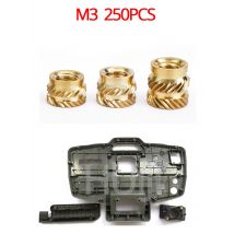 100-250pcs M3 Insert Brass Nut Hot Melt Knurled Thread Heat Embedment Copper Nuts Embed Pressed Fit for 3d printer Plastic Case