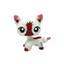 LPS Action Figure littlest pet shop White Red Cat OOAK#122 kid toy