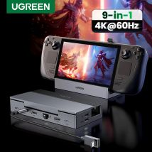 UGREEN 4K60Hz HDMI USB C HUB Docking Station per Steam Deck Tipo-C a RJ45 PD100W 10Gbps USB-A/C per iPad ROG Ally Legion Go PC