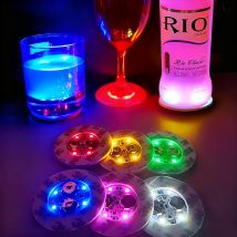 10 stücke LED Licht Untersetzer Beleuchtete Wein Flasche Aufkleber Beleuchtete Wein Flasche Matte Trinken Club Bars Party Decor Licht