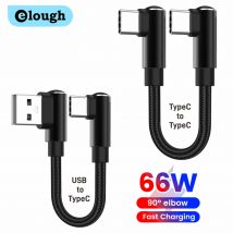 Cavo di tipo C a doppio gomito da 66 W 0,25/0,5 m Cavo di ricarica rapida da USB C a USB C per iPhone15 16 Cavo dati corto Samsung OPPO