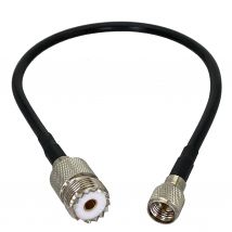 1Pcs RG58 UHF SO239 Female Jack to Mini UHF Male plug Connector Wire Terminal RF Jumper pigtail Cable 4inch~10FT