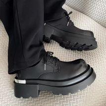 Original Nische polierte formelle Lederschuhe 2025, neue High-End-Feeling dicke Sohle mit 7 cm Höhe, große Freizeitschuhe