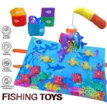 Montessori-Spielzeug für Kleinkinder, Stoff-Angelspiel mit Stapelbechern, Farbsortierung, Früherziehungsspielzeug, Zahlenzählen, Mathe-Spielzeug, Geschenk