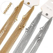 10 sztuk 50cm 2mm złoty kolor ogniwo ze stali nierdzewnej łańcuszki naszyjniki moda biżuteria kubańskie łańcuszki hurtownia łańcuszek DIY rzemiosło dostaw
