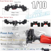 Eje de Portal de Metal, ejes delanteros y traseros con cerradura diferencial para 1/10 Traxxas TRX-4 6WD RC Crawler, actualización de coches todoterreno de escalada