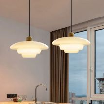 Glas Pendelleuchte Nordic Creme Geeignet für Restaurant Restaurant Café Bar Arbeitszimmer Innendekoration Kronleuchter