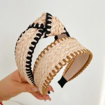 Breit krempiges Stroh Stirnband böhmisches Haarband elegante anmutige Diademas para el pelo mujer trend iges Stirnband für Frauen