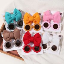 1set Kinder Sonnenbrille Stirnband Set Baby elastische Nylon Stirnband Böhmen Strand Meer Sonnenbrille Kinder Bogen Kopf bedeckung Geschenk