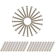 Phrilam 20-Pack 32MM Nickel Finish USA/Imperial Thread Humbucker Pickup Height Screws with Springs,Silver/Black/Gold