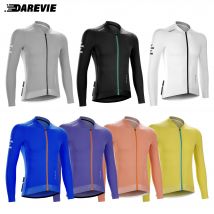 DAREVIE Maglia da ciclismo manica lunga uomo donna Cool Technology uomo ciclismo Maillot morbido traspirante Quick Dry SPF 50 taglia piccola