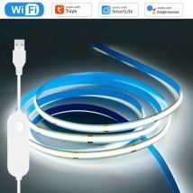 USB WiFi COB HA CONDOTTO LA Luce di Striscia 5V 1M 2M 3M 4M 5M Dimmerabile Flessibile Armadio Letto Luce Della Camera Tuya Vita Intelligente APP Fr Alexa Google Casa