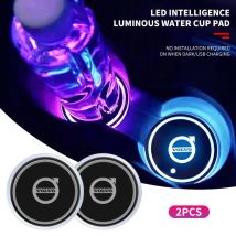 LED Car Cup Holder Light Car Coasters Bottle Atmosphere Light Mats For Volvo V60 V40 XC90 XC40 S60 XC60 V70 S90 V90 Accessories
