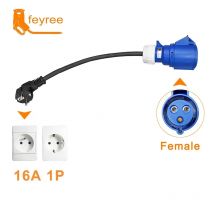feyree EV Caricabatterie CEE Presa femmina da 3 pin a Schuko Adattatore per spina Connessione impermeabile Presa per montaggio a parete 32A 7KW Caricatore portatile
