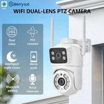 4MP Outdoor wasserdichte Überwachungskamera Dual Objektiv Dual Screen Auto Tracking IP Video Wifi PTZ Kamera CCTV Zwei-wege Audio ICSEE