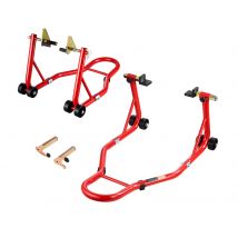 SucceBuy Supporto per moto Ascensore 850 libbre Anteriore Posteriore Combo Stand Ascensore Ruota anteriore Supporto a doppia forcella Posteriore U + L Forcella Forcellone Supporto per bobina