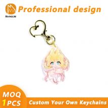 Neue Bomaijie Benutzerdefinierte Anime Acryl Holographische Epoxy Klar Schlüsselanhänger Angepasst Cartoon Charms Personalisierte Schlüsselanhänger