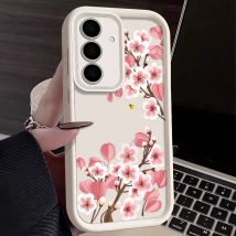 Pfirsichblüten-Softcase für Samsung Galaxy A57 A37 A17 A15 A55 A56 A54 A35 A26 S26 S25 S24 S23 Ultra S22 Plus S25 FE Handyhülle