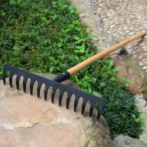 Rastrello agricolo Rastrello in acciaio inossidabile Rastrello decidui per fieno a 14 denti Rastrello per terreno di pino Attrezzi da giardinaggio per giardino Attrezzi agricoli