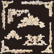 Geschnitzte Holzapplikationen für Wand und Möbel, DIY-Bastelverzierung für Schränke, Türen und Dekorationsbesätze, Heimdekoration, Figur