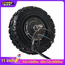 Rueda con motor de 11 pulgadas 52V 1600W 60V 2800W 3000W para bicicleta eléctrica, motor potente, neumático todoterreno, rueda para patinete y bicicleta eléctrica