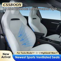 CSSBOON Sports Ventilation Seat for Tesla Model 3 Y 2016-2026 Front Two Seats Cushion Rear Seat Cover Model 3 Performance Style