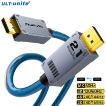 16K Displayport Kabel DP 2.1 Kabel 8K@120Hz,4K@240Hz 165Hz 144Hz 80Gbps,HDCP DSC 1.2a,HDR10 FreeSync G-Sync für TV-Monitor Laptop