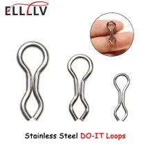 Elllv 50 Uds. De bucles de molde de DO-IT de acero inoxidable, plantillas de plomos de pesca anticorsión, moldeo de señuelos, ojales de alambre, anillos S M L