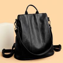 Mochila De Cuero antirrobo para mujer, morral escolar de alta calidad, marca de lujo