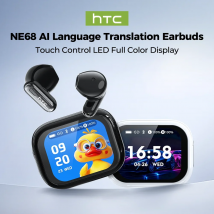 Nuovo 2026 HTC NE68 Bluetooth 6.0 Cuffie wireless Auricolari per traduzione AI Batteria a lunga durata Aggiornamento APP traduttore gratuito