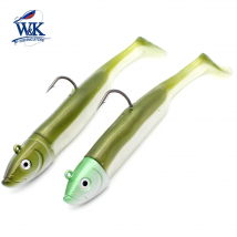 Señuelo de pesca para barco, cebos de sábalo de 4,5 pulgadas para Cod Rock Flounder, cebos de pesca de 70g, Kits de señuelos suaves coloridos Swimbait Tail