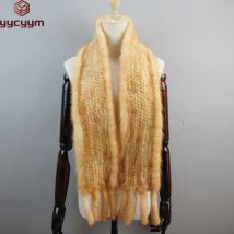 Silenciador de lujo para mujer, bufanda de piel de visón 100% auténtica con borla, bufandas de visón Natural tejidas a mano, Poncho más cálido para el cuello, venta al por mayor, 2025
