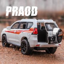 Maßstab 1:32 Land Cruiser Prado Spielzeug Polizeiauto Modell Metalldruckguss Simulation Fahrzeuge Zurückziehen Spielzeug Sammlung Geburtstagsgeschenke