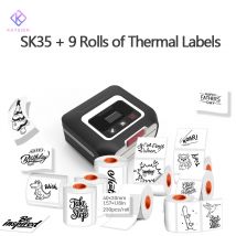 KAYSION 3in Portable Thermal Printer With 9 Roll Label Self-adhesive Label Printer Small Mini Bluetooth Sticker Marker 80mm Wide