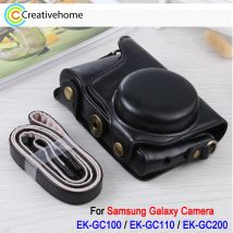 Borsa per fotocamera in pelle PU per Samsung Galaxy Camera EK-GC100 / EK-GC110 / EK-GC200 Custodia protettiva per tutto il corpo con cinturino