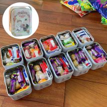 Blechdose mit Kaninchenmuster, kleine Größe, Cartoon-Kaninchen, hübscher handlicher Süßigkeiten-/Kekshalter, Geschenkverpackungszubehör