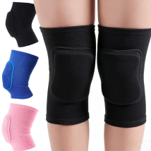 1 Pair Sports Compression Knee Pads Black Elastic Knee Support Thickened Sponge Knees Brace Support for Dancing Workout Training