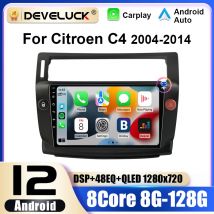 2 Din Android 12 Radio de coche para Citroen C4 c-triomphe Quatre 2004-2014 reproductor de vídeo Multimedia GPS Carplay unidad principal estéreo automática