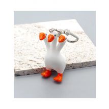 Resin Three Headed Goose Duck Keychain For Women Friend Gift Statement Unique Funny Creative Animal Bag Car Airpods Box Jewelry