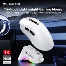 Mouse da gioco wireless Bluetooth Smailwolf M6 Commutazione a tre modalità, ricarica magnetica, sensore PAW3311, ultraleggero, ergonomico