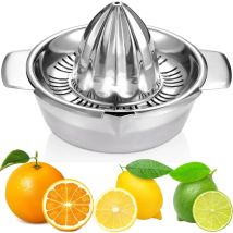 1Pcs Edelstahl Zitruspresse Orange Zitrone Entsafter Limette Obst Hand Squeezer mit Schüssel Lagerung Container Küche Werkzeuge
