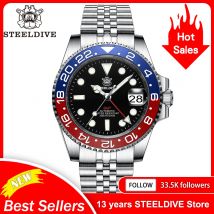 NH34 Movimento Nuovo Orologio 2023 Quattro Lancette GMT STEELDIVE 41MM SD1993 C3 Super Luminoso 300M Impermeabile Orologio Subacqueo da Uomo Reloj