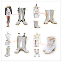 KDH Rumi Weiße Stiefel Zoey und Mira Cosplay Schuhe Weiße Stiefel Anime Karneval Party Halloween Stiefel Maßgeschneiderte Kinderstiefel
