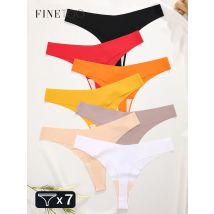 FINETOO 7PCS Eis Seide Nahtlose Unterhosen frauen Höschen Sexy V-Taille Sport Thongs Weibliche Low Rise G-string Unsichtbare dessous