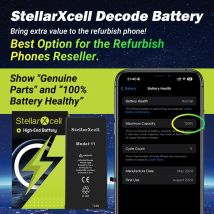 StellarXcell Decode Battery No need spot-weldind for iPhone11proMax 12pro 13promax 14promax 15Promax  BMS board 0 cycles battery