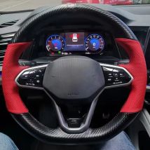 DIY Anti-Slip Leder Wildleder Auto Lenkrad Abdeckung Geflecht Für Volkswagen VW Atlas Golf 8 Mk8 Jetta Sharan Passat B9 Tiguan