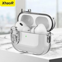 Transparente Kristall Drahtlose Bluetooth Kopfhörer Fall Für Airpods Pro 2 2nd TPU Klar Schalter Schloss Abdeckung Für Funda Airpods 4 2024