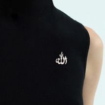 Skyrim Islamic Quran God Allah Brooch Women Men Stainless Steel Gold Color Badge Pin Muslim Arabic Accessories Gift